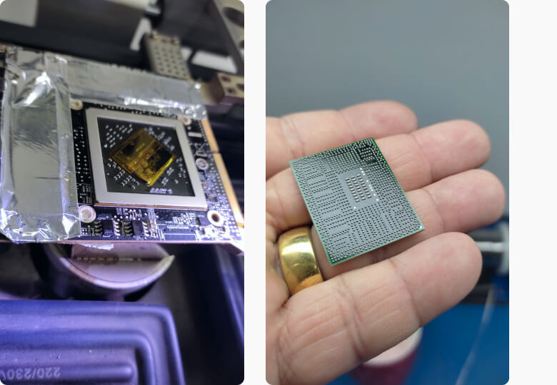 Qual é o procedimento para Reballing do Chipset e GPUs